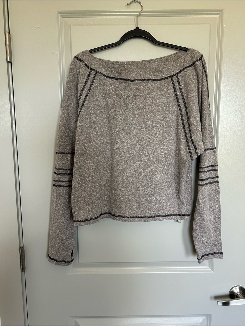 FP Movement by Free People Heather Gray Boatneck Sweatshirt